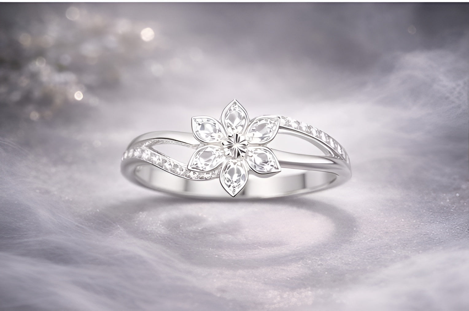 Floral Whisper Silver Ring