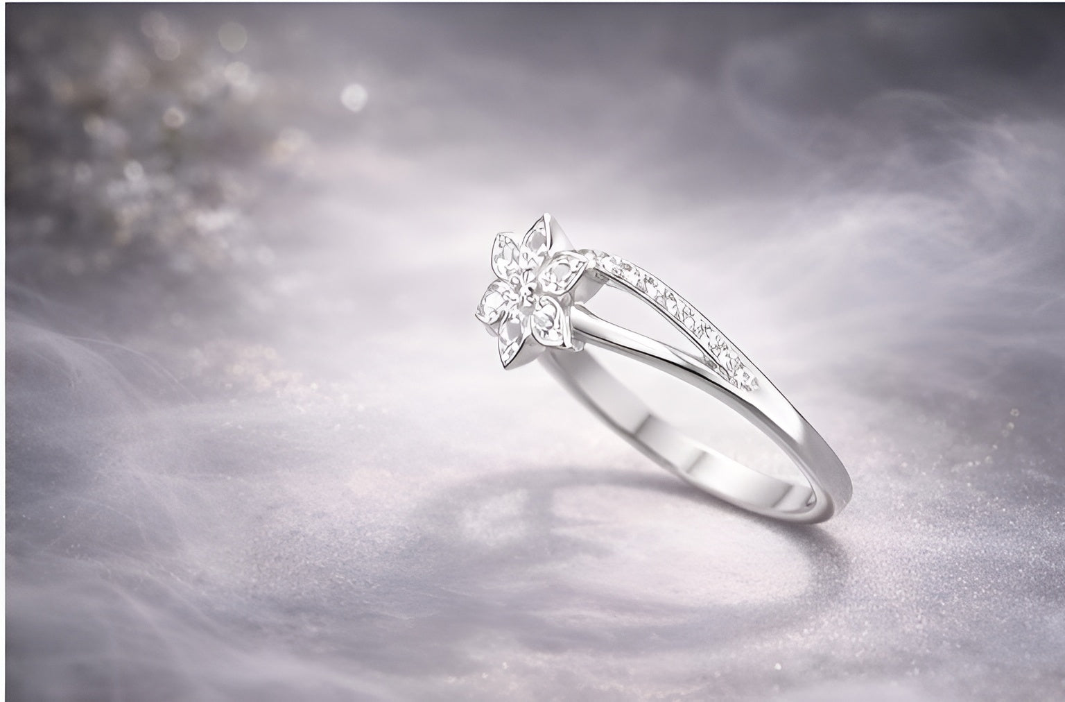 Floral Whisper Silver Ring