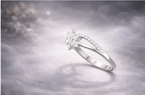 Floral Whisper Silver Ring