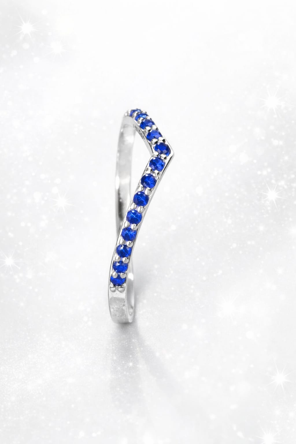 Blue Serene Curve Ring
